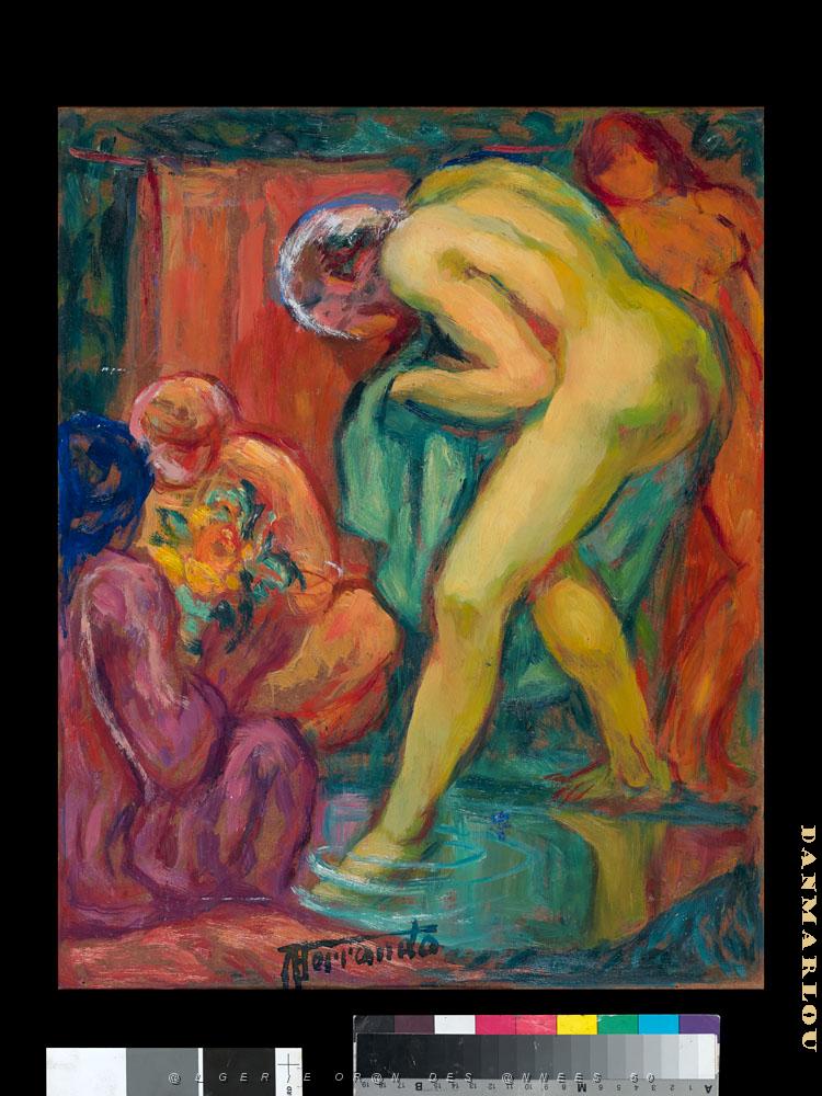 AUGUSTIN FERRANDO 1880-1957 27 - Femmes au bain et les servantes  1946.jpg